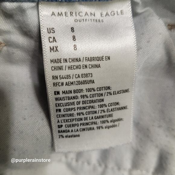 American Eagle Mom Shorts Size 8 Acid Wash Comfort Stretch Waistband - Picture 5 of 11